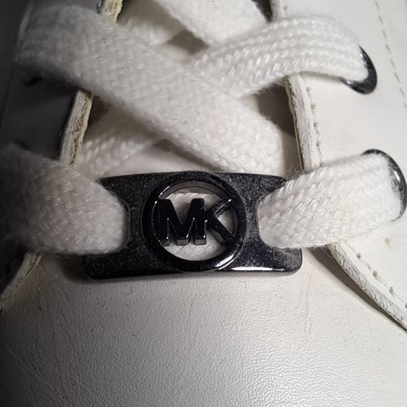 MICHAEL KORS LEATHER SNEAKERS Sz 9.5 METAL CLIP ZIP RARE COLLECTOR STUNNING - Picture 3 of 14